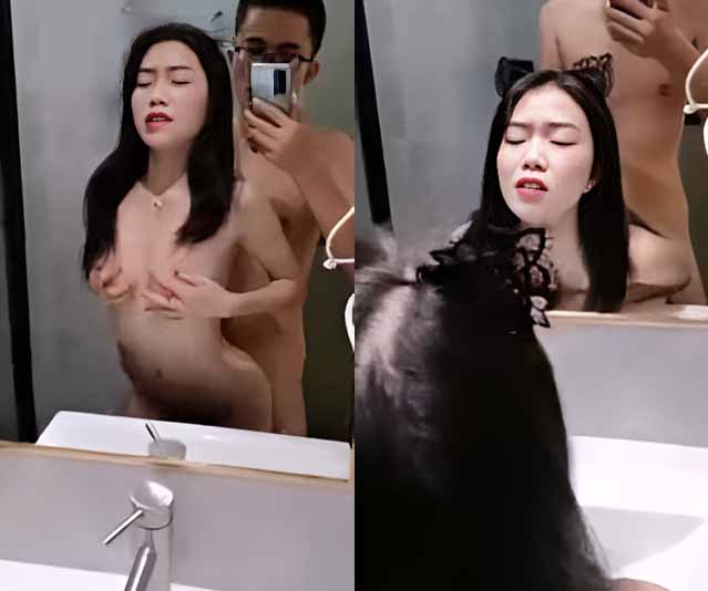 Doggy em trước gương để em nhìn thấy cảnh mình sướng